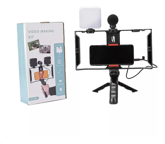 Комплект для блогинга Video Making Kit AY49X для смартфона с микрофоном и светом