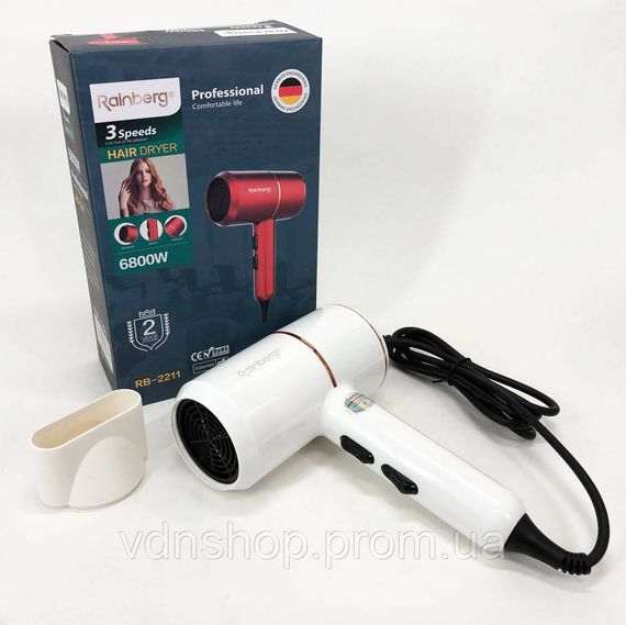 Фен для укладки волос унивесальный, Мощный фен для быстрой укладки волос Мощный быстрой сушки DR-22 | Зображення 4