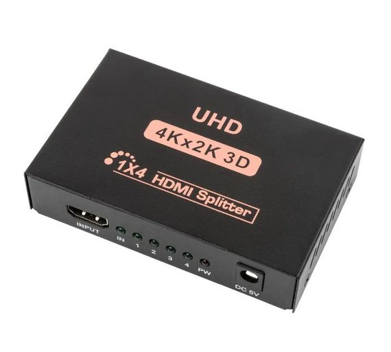 4K HDTV активний HDMI розгалужувач U&P Splitter 1 to 4 1080P Black