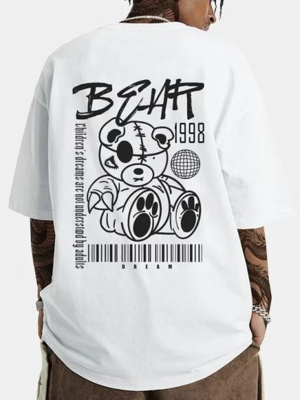 Футболка мужская с принтом повседневная M Белая