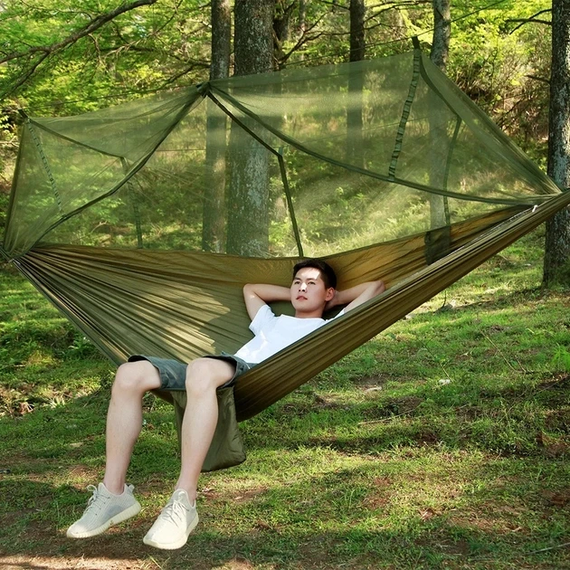 Туристичний гамак із москітною сіткою Hammock With Net ARMY | Зображення 1