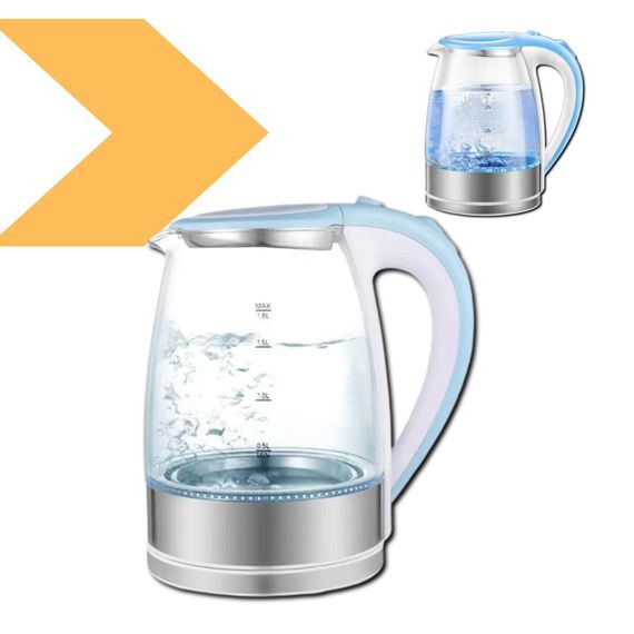 Електричний чайник Goldteller MG-07 Blue, стильний скляний корпус з LED-підсвіткою, XPRO (MER-14808_414) | Зображення 1