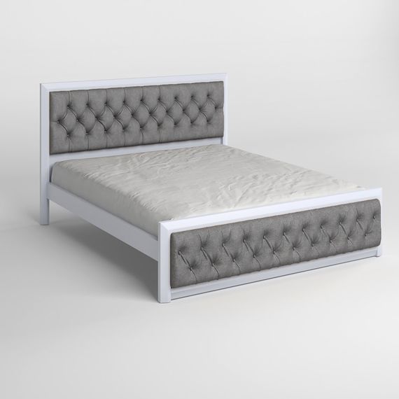 Двоспальне дерев'яне ліжко Mebigrand Барселона Б3 Сіро-блакитний (S2010R80B)/Аляска 93 (Сірий) 180х190 см (MBG-13834) | Зображення 1