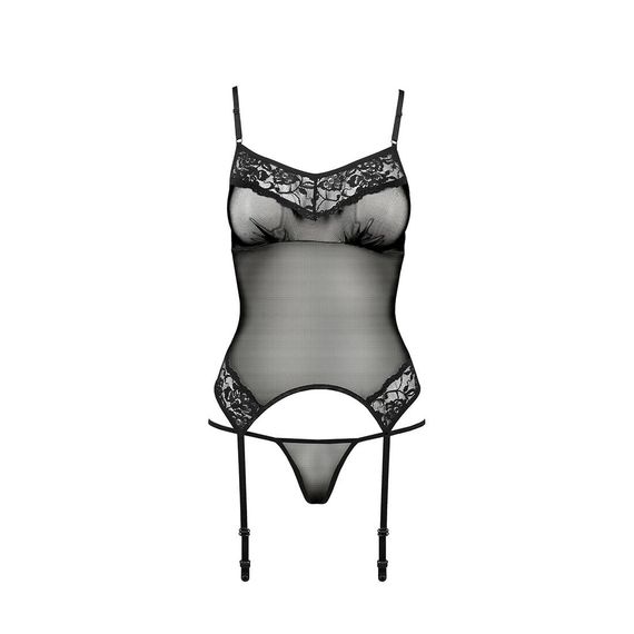 Корсет с пажами Passion MELANIA CORSET Черный L/XL | Зображення 2