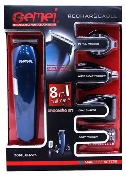 Многофункциональный триммер Gemei GM-596 8в1 для стрижки волос носа ушей бровей | Зображення 6