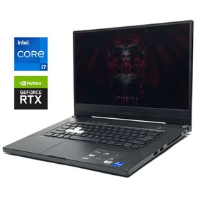 Ігровий ноутбук Asus TUF Dash F15 FX516P / 15.6" (1920x1080) IPS / Intel Core i7-11370H (4 (8) ядра по 3.0 - 4.8 GHz) / 16 GB DDR4 / 512 GB SSD / nVidia GeForce RTX 3060, 6 GB GDDR6, 192-bit / WebCam / Win 11 б/в