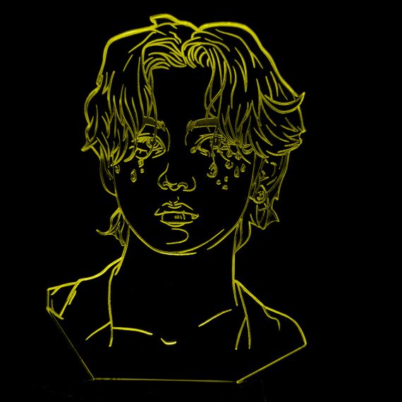 Акриловий світильник-нічник BTS Кім Техен "V" жовтий tty-n001041