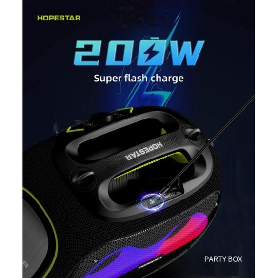 Беспроводная Bluetooth колонка HOPESTAR PARTYBOX, 120 ВТ с двумя микрофонами | Зображення 2