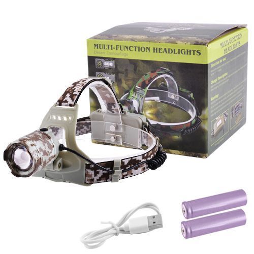 Потужний налобний ліхтар 2130-T6 з яскравим світлодіодом T6, 2 АКБ 18650, з зарядкою micro USB (47467-2130_214) | Зображення 3