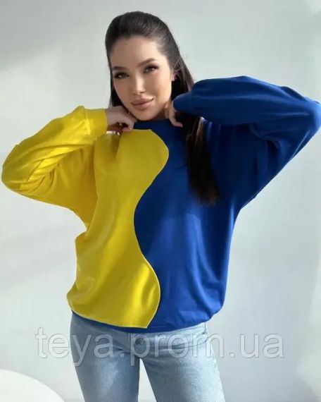 Толстовка цвет желтый/синий размеры S, XL, L FI_007010 | Зображення 1