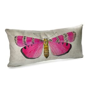 Подушка для дивану оксамитова Рожевий метелик 50x24 см (52BP_FLORA011)