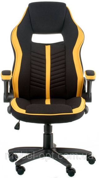 Офісне крісло - геймерське крісло Prime black - yellow екокожа | Зображення 1