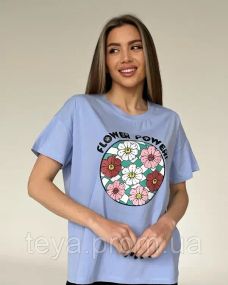Футболка для жінок колір блакитний розмір M FI_007431