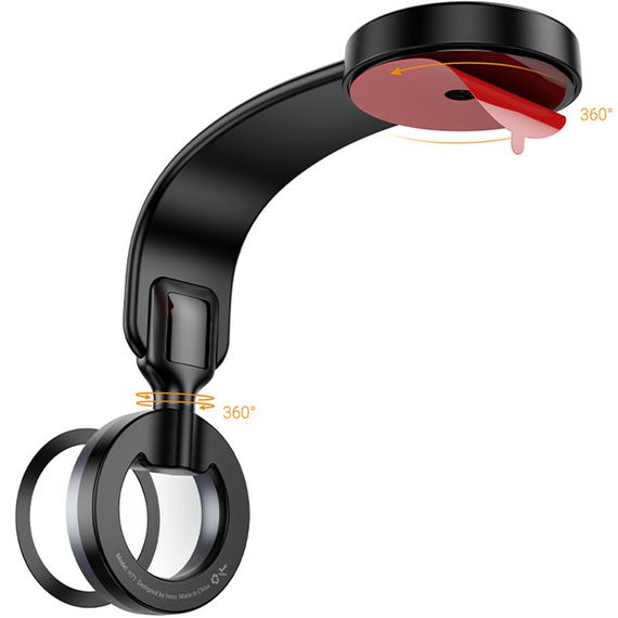 Автотримач Hoco H71 Totem Ring magnetic (center console) Black metal gray | Зображення 5