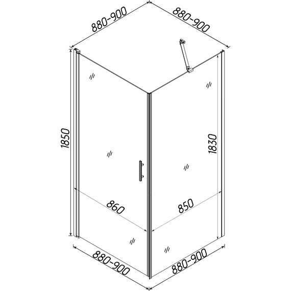 Душова кабіна BRAVO LYNA 90N Без пiддона | Зображення 2