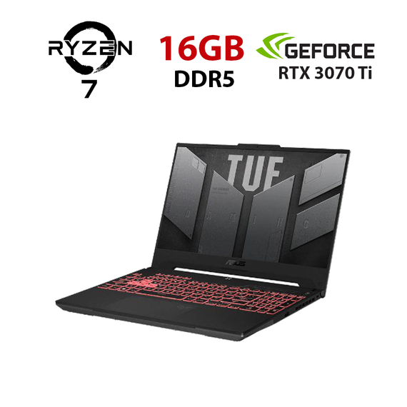 Ігровий ноутбук Asus TUF Gaming A15 FA507RW-HN063W / 15.6" (1920x1080) IPS / AMD Ryzen 7 6800H (8 (16) ядер по 3.2 - 4.7 GHz) / 16 GB DDR5 / 512 GB SSD / nVidia GeForce RTX 3070 Ti, 8 GB GDDR6, 256-bit / WebCam б/в