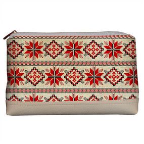 Косметичка дорожня жіноча Lovely Украинский орнамент звездочки 26x15x8 см