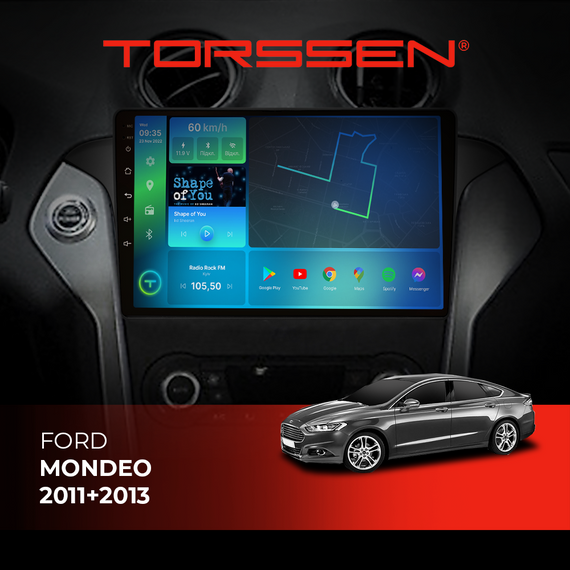 Штатная магнитола Torssen Ford Mondeo 11+13 black F98256 4G Carplay DSP
