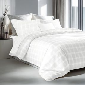 Комплект постельного белья SoundSleep Jacquard Sofino White сатин-жаккард Двуспальный Евро 200х220 см белый (2800004890465)