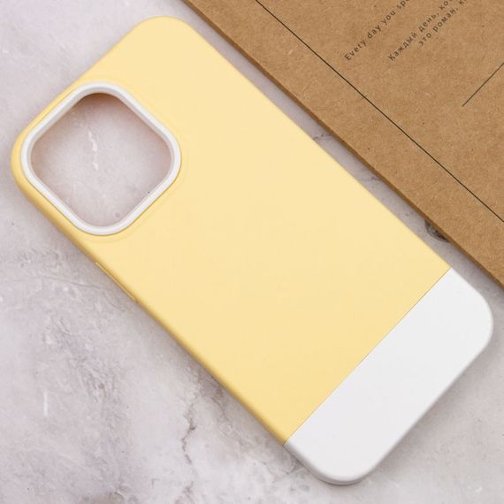 Чехол TPU+PC Bichromatic для Apple iPhone 13 Pro Max (6.7") Creamy-yellow / White | Зображення 3