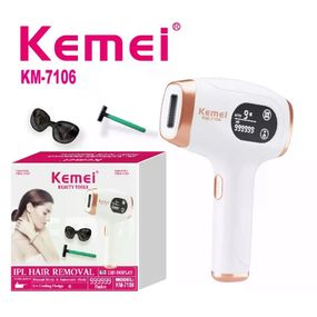 Фотоэпилятор Kemei KM-7106 белый • Домашний IPL-эпилятор для удаления волос на лице, ногах, руках, теле, подмышках и зоне бикини