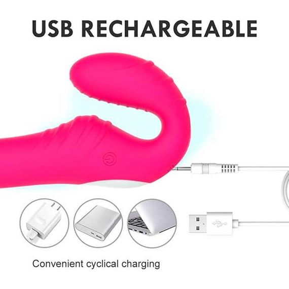 Безремневий силіконовий страпон із вібрацією й пультом Love Rider | Зображення 6