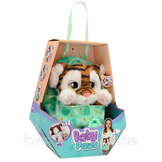 Интерактивная игрушка "Тигренок" Baby Paws 927650M, со звуком