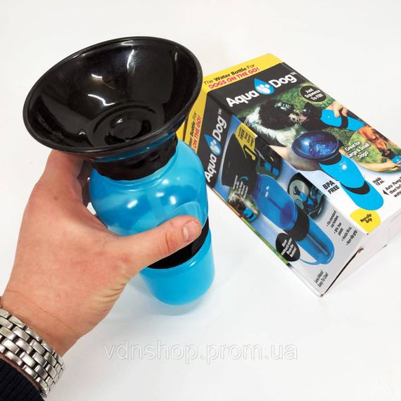 Поїлка для собак дорожня переносна Aqua Dog 537 мл портативна пляшка для великих та дрібних собак FS-97 RP-79 | Зображення 3