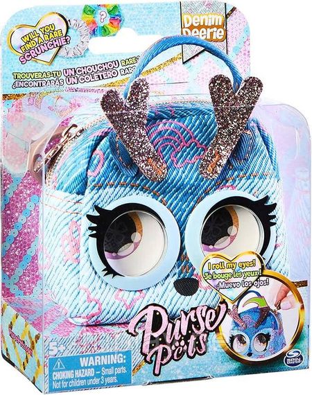 Мини-сумочка-питомец Олененок с функцией закатывания глаз Purse Pets Micros Denim Deerie Stylish Small Purse | Зображення 2