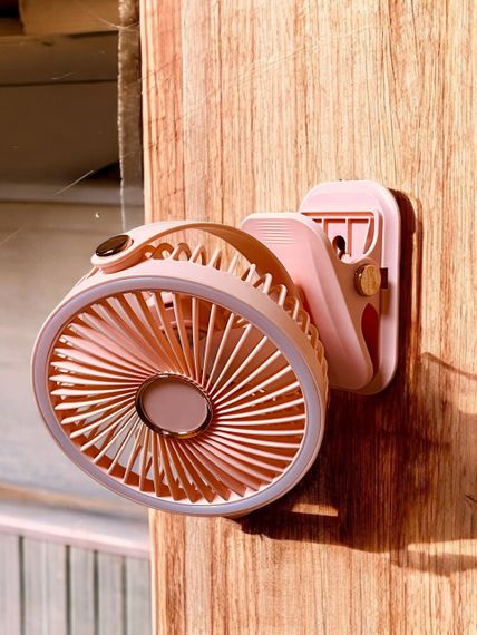 Вентилятор F2-150 акумуляторний з LED підсвічуванням та прищіпкою - Pink | Зображення 7