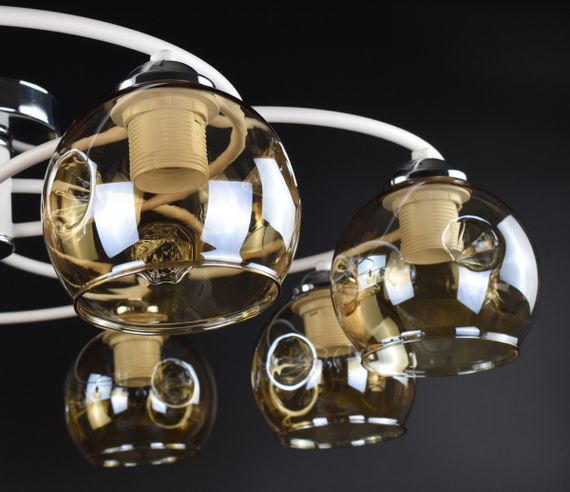 Люстра стельова на 8 лампочок 26171 Білий 20х70х70 см. | Зображення 2