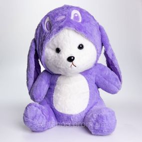 М'яка іграшка-плед, подушка 3 в 1 Ведмедик Тедді в костюмі Ангела плед в іграшці 40×35×15 (см) дитячий плед іграшка Фіолетовий