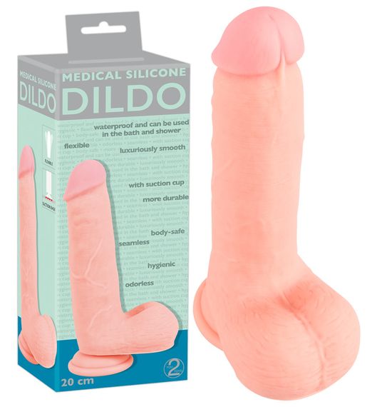 Фаллоимитатор с мошонкой Medical Silicone 20 sexstyle | Зображення 1