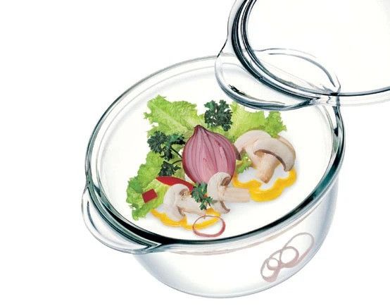 Форма для запекания жаропрочная стеклянная с крышкой круглая Simax 1.5 л 6666/6676 | Зображення 1