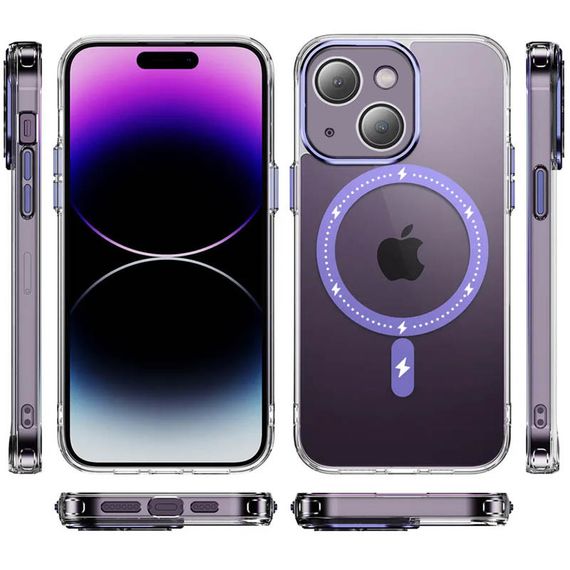 Чехол TPU+PC Colorful with MagSafe для Apple iPhone 13 (6.1") Purple | Зображення 1