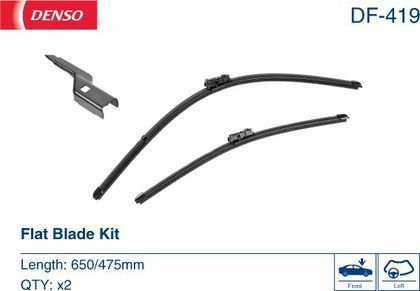DF-419 DENSO - Комплект склоочисників Flat Blade Kit 650 / 475 мм