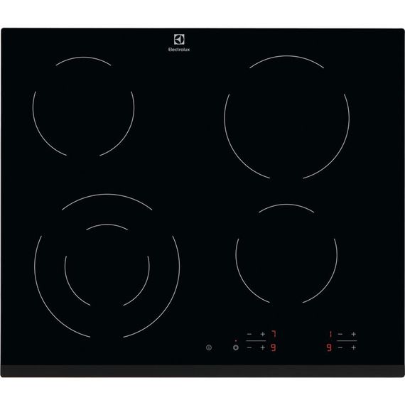 Варильна поверхня Electrolux електрична склокерамічна, 60см, чорний (EHF6241FOK)