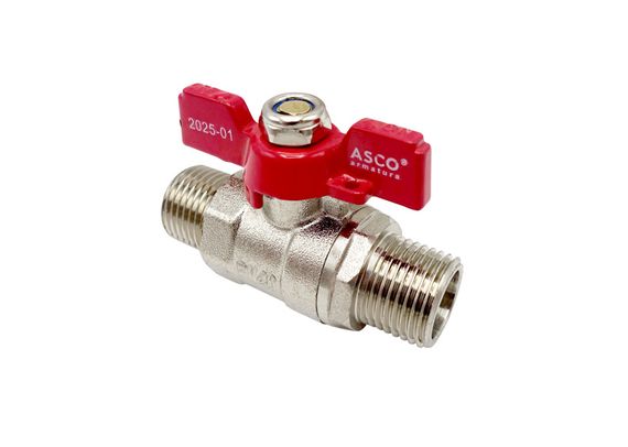 Кран кульовий Nickel PRO PN40 1/2" ЗЗ червоний метелик ASCO 1/26 | Зображення 1