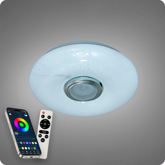 Люстра світлодіодна 517 Dlight RGB з пультом і  колонкою 45Вт Білий (02146) | Зображення 4