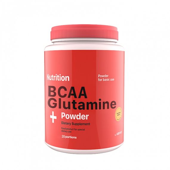 Амінокислота BCAA для спорту AB PRO BCAA + Glutamine Powder 236 g /20 servings/ Клубника