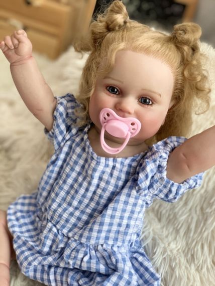 Коллекционная Силиконовая Кукла Реборн Reborn Анатомическая Девочка Пупс с Волосами Лола (Виниловая Кукла) 50 см | Зображення 3