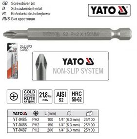 Насадка викрутки біта YATO Польща РН2 1/4" l=150 мм YT-0486