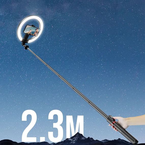 Кільцева LED-лампа для селфі Usams US-ZB323 10-inch Fill Light 1200mAh Black | Зображення 3