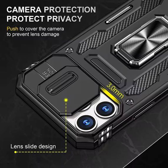 Ударопрочный чехол Camshield Army Ring для Apple iPhone 13 Pro (6.1") Черный / Black | Зображення 5