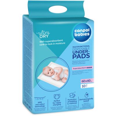 Пеленки для младенцев Canpol babies 60х60 см 10 шт (78/006) | Зображення 1