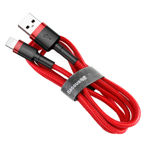 Кабель USB Lightning BASEUS CALKLF-B09 Cafule 2,4 A 1 м червоний/червоний