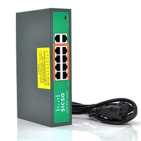 Комутатор POE SICSO 48V з 8 портами POE 100Мбит + 2 порт Ethernet (UP-Link) 100Мбит, c посиленням сигналу до 250м, корпус -метал, Silver, БП вбудований, Q30