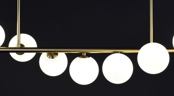 Люстра стельова на 9 лампочок 27671 Латунь 35-65х23х100 см. | Зображення 5