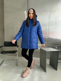 Женская теплая зимняя куртка с капюшоном NB23053 размер 46/48 цвет синий