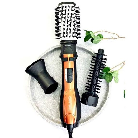 Мощный фен дома Gemei Gm-4828, Фен щетка крутится фен щетка для объема для волос бережный HY-79 | Зображення 9